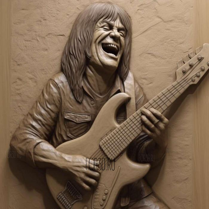 Malcolm Young 4 stl model for CNC